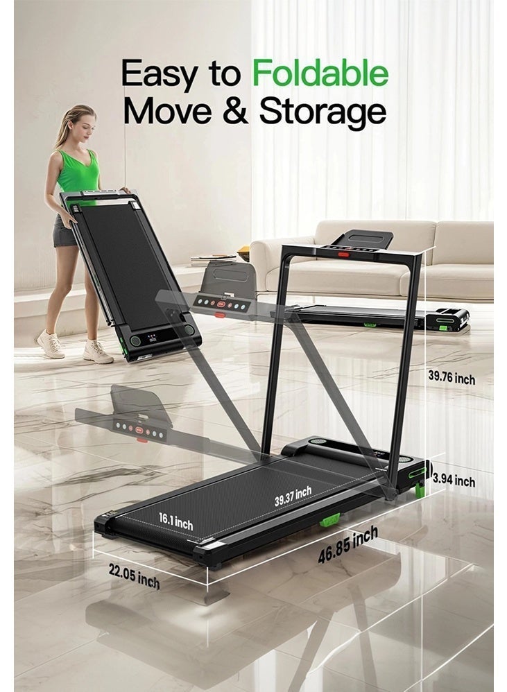 دي إم جي تك 3in1 طاحونة قابلة للطي، منصة مشي 2.5P تحت طاحونة المكتب، مع التحكم عن بعد وشاشة LED، طواحين هوائية متنقلة للمنزل والمكتب مع منصة وسادة منحدر قابل للضبط، سعة 330 رطل - Image 5