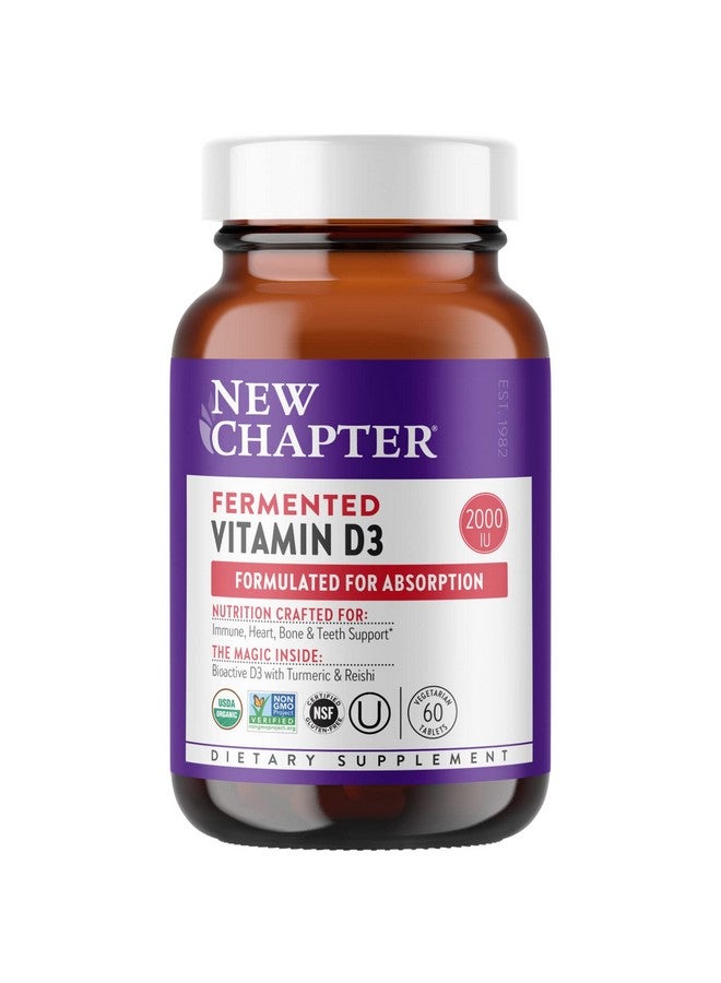 New Chapter Vitamin D3 Fermented Vitamin D3 2000 Iu Organic One Daily + Wholefood Herbs Adaptogenic Reishi Mushroom For Immune Support Bone & Heart Health 100% Vegetarian Glutenno60 Count - Image 2