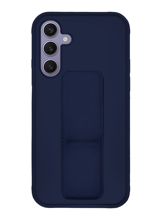 CATANES Samsung Galaxy S24 Plus Case Magnetic Stand and Holder Premium Silicone Vertical and Horizontal Hand Strap Grip Multi Stand Car Mount Kickstand Case Finger Strap Cover Blue  - Image 1