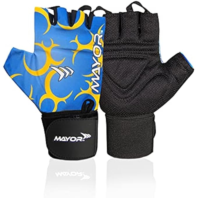 Mayor Pluto Exercise/Weight Lifting Gloves For Men, Women. Gym With Wrist Support Workout Training Exercise Fitness, Hanging, Pull Ups, Suitable Dumbbells & Cycling - Image 1