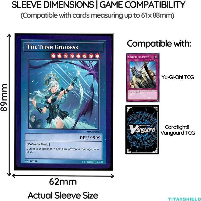 TitanShield (150 Sleeve/Black) Small Japanese Sized Trading Card Sleeves Deck Protector Compatible with Yu-Gi-Oh, Cardfight!! Vanguard & Photocards - Image 4