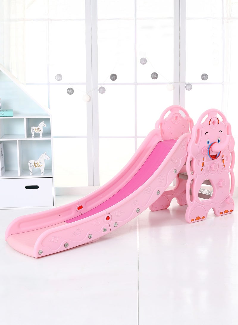 فنز  زحليقة 4 في 1 للأطفال الصغار قابلة للطي بنمط فيل قابلة للطي ، مجموعة لعب متسلقة للاستخدام في الأماكن المغلقة والمفتوحة مع طوق كرة سلة - Image 1