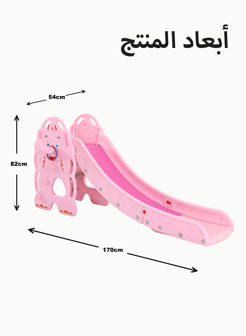 فنز  زحليقة 4 في 1 للأطفال الصغار قابلة للطي بنمط فيل قابلة للطي ، مجموعة لعب متسلقة للاستخدام في الأماكن المغلقة والمفتوحة مع طوق كرة سلة - Image 3