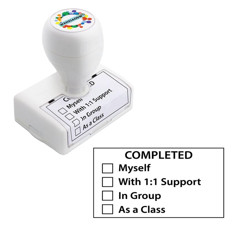 Happy Teacher Checkbox Stamps Easy Grading Improved Efficiency Red