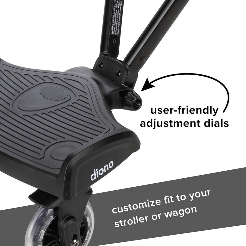 Diono Hop n Roll Universal Stroller Board Compatible with Most Strollers Wagons and Travel Systems Holds Children up to 50lbs Black - Image 4
