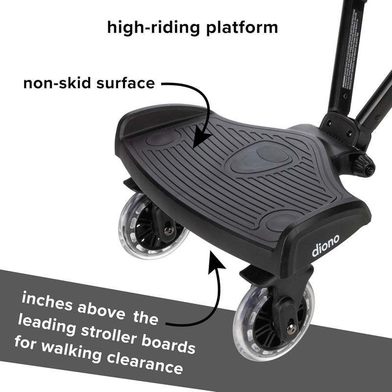 Diono Hop n Roll Universal Stroller Board Compatible with Most Strollers Wagons and Travel Systems Holds Children up to 50lbs Black - Image 3