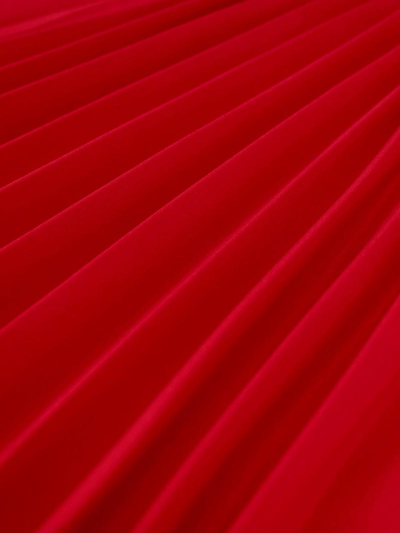 AOMEI Women's Red Short Sleeve Asymmetrical Ruffles High Waist Pleated Hem Midi Spring Dress (3XL,3X-Large) - Image 5