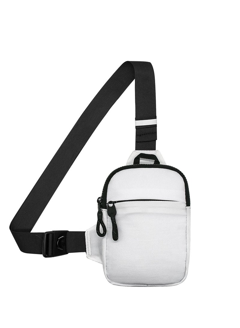 SYOSI Large Sling Bag for Men Waterproof Crossbody Fanny Packs Purses Chest Bags with Adjustable Shoulder Belt for Travel Sport Camping(Large White) - Image 1