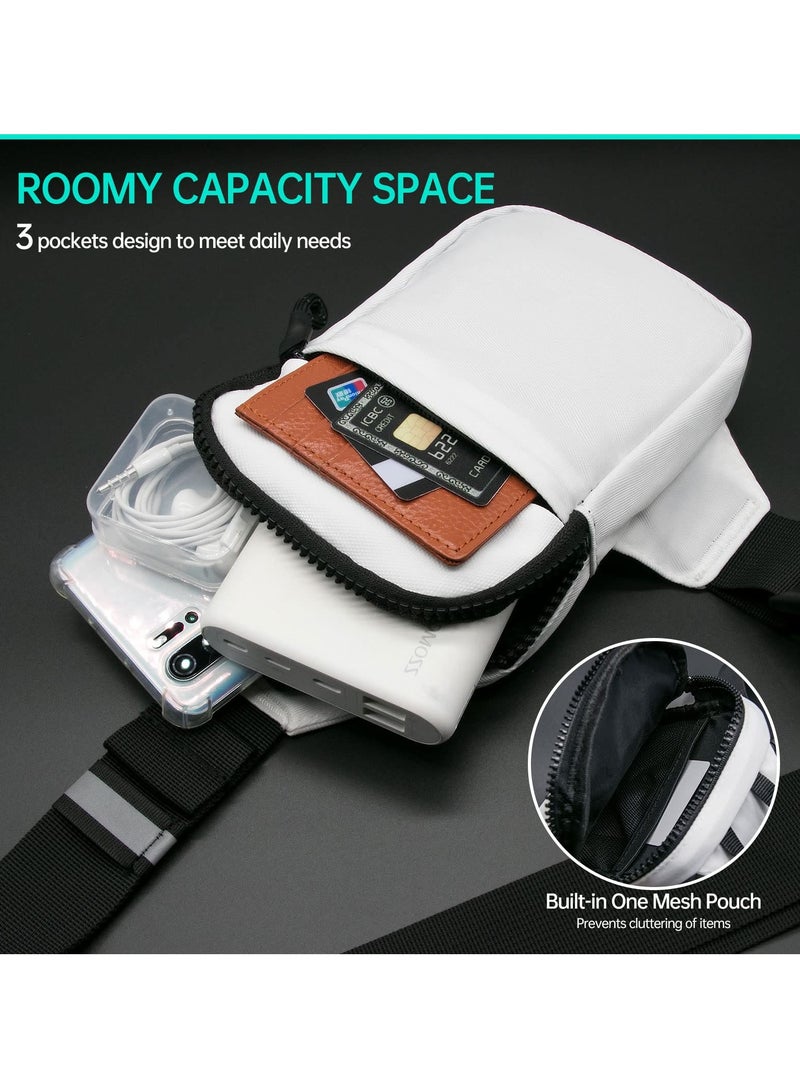 SYOSI Large Sling Bag for Men Waterproof Crossbody Fanny Packs Purses Chest Bags with Adjustable Shoulder Belt for Travel Sport Camping(Large White) - Image 5