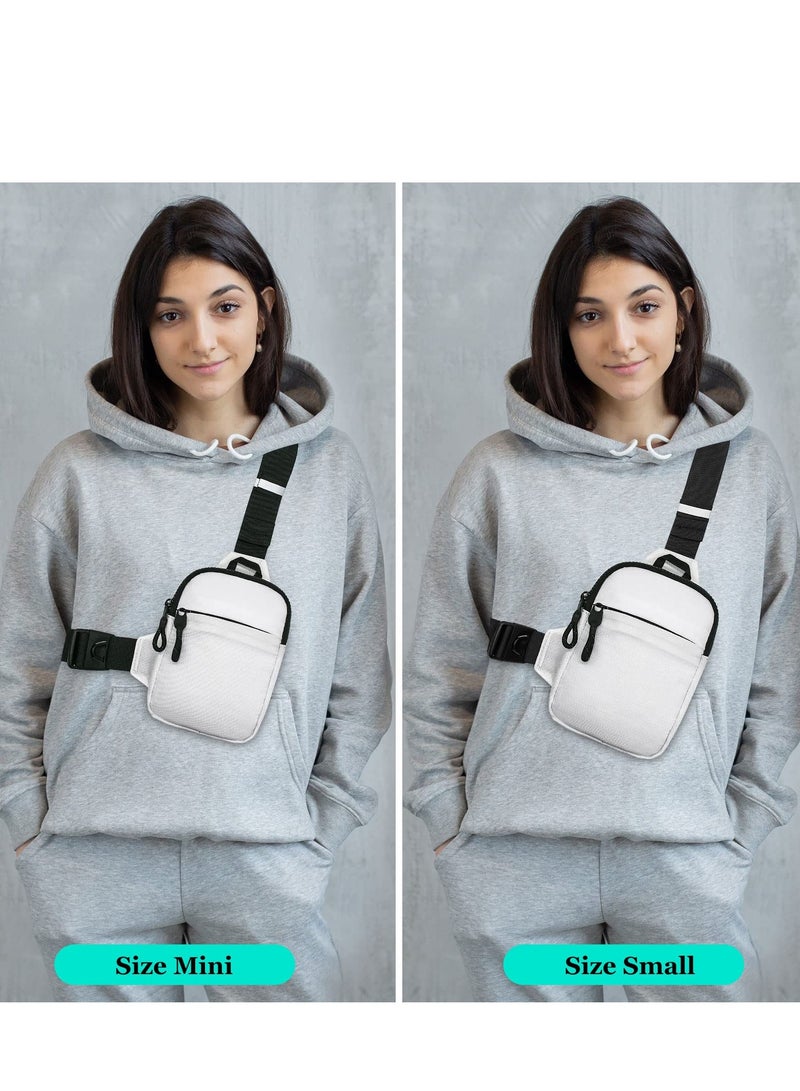 SYOSI Large Sling Bag for Men Waterproof Crossbody Fanny Packs Purses Chest Bags with Adjustable Shoulder Belt for Travel Sport Camping(Large White) - Image 3