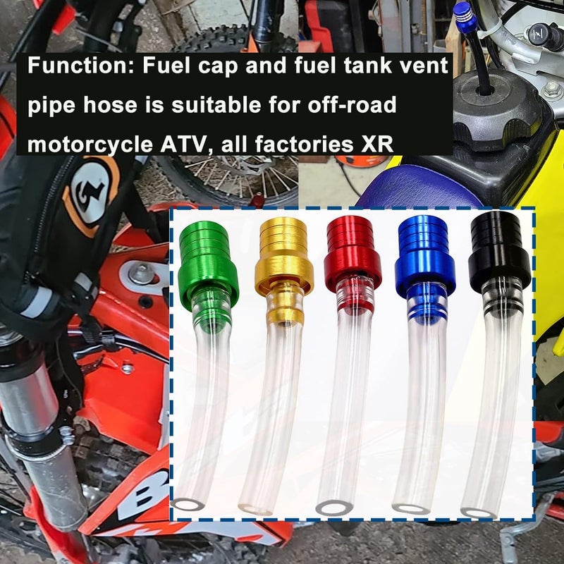 Taiss 5PCS Motorcycle Gas Cap Gas Fuel Tank Cap Vent, Breathing Tube Hose Two-Way Fuel-Saving Breather Cap, Suitable For All Off-Road Motorcycles, ATVs.F-008-5S-5P - Image 5