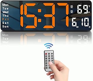 JoFomp JoFomp Digital Wall Clock - Large 13 Inch LED Display, Alarm, Remote Control, Automatic Daylight Saving Time,  - Image 1