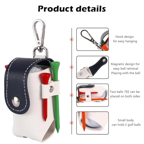 Zytiqt Golf Balls Waist Bag, Blue Golf Kit with Belt Clips, Compact Golf Ball Holder for Golf Balls and Tees, Lightweight Golf Accessories for Men and Women - Image 3