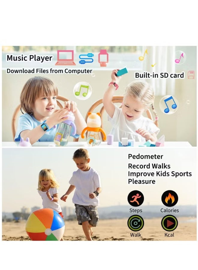 Kids Smart Watch for Boys & Girls with Dual Camera, 24 Games, MP3 Music & Video Player, Pedometer, Touch Screen, Educational Toy & Birthday Gift for Children (Ages 3–12) , Pink - Image 4