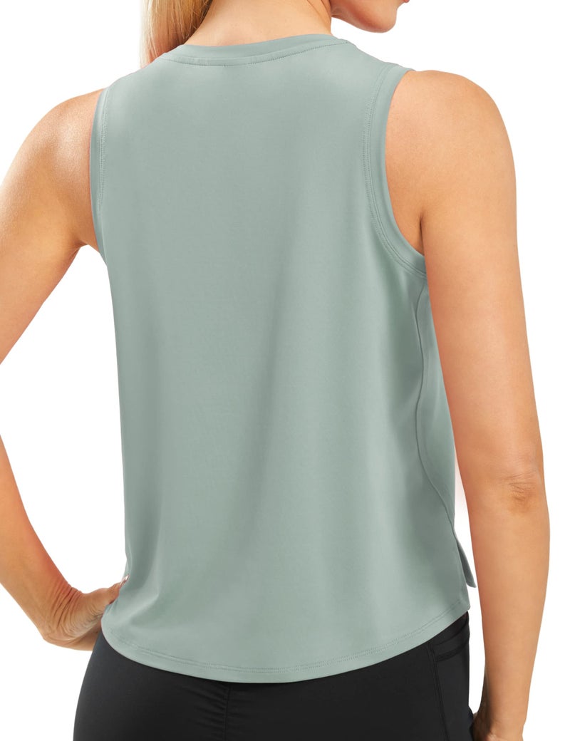 JOYSPELS Workout Tops for Women Crop Sleeveless Workout Shirts for Women Athletic Running Yoga Tank Top for Women - Image 2