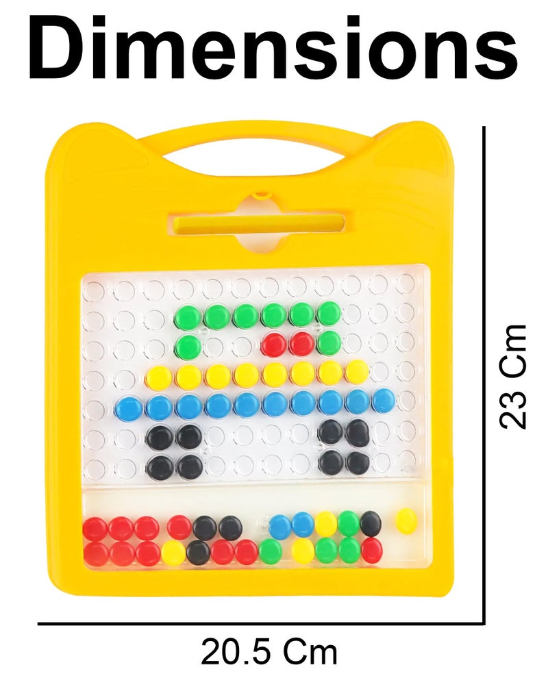 VGRASSP Educational Dot Magpad Drawing Board Toy for Kids - Montessori Learning with Magnetic Beads, 12 Double Sided Cards and Stylus - Color As Per Stock - Image 3