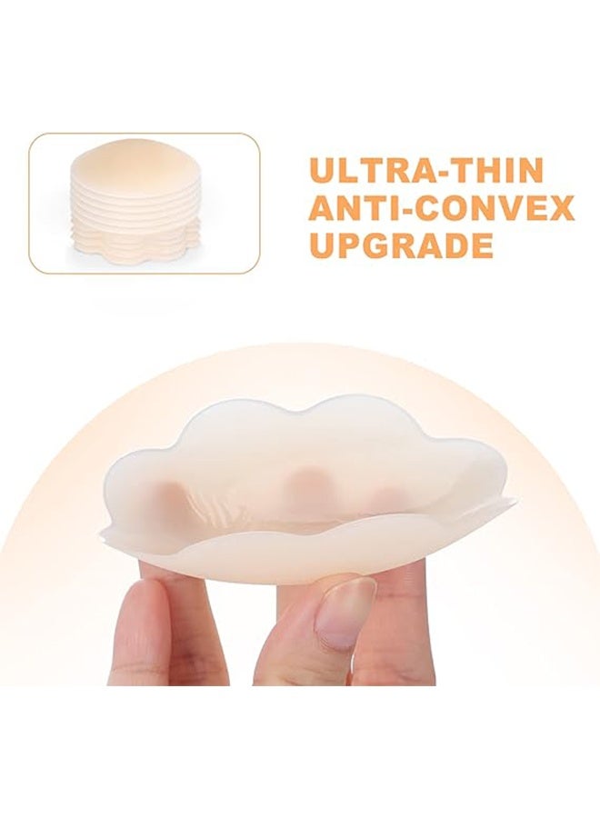 واي جيه 4 أزواج أغلفة الحلمات للنساء، دبقة لاصقة من السليكون أغلفة الحلمات، قابلة لإعادة الاستخدام - Image 3