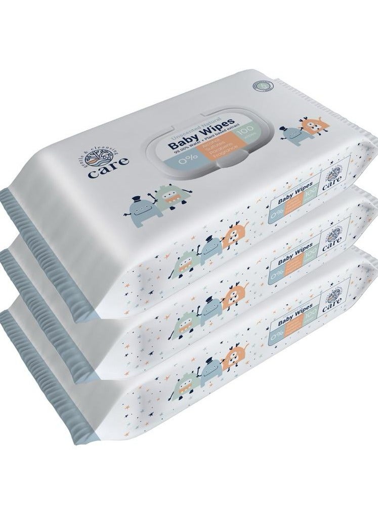 care Unscented Baby Wipes (100 Pces 99.00% Water+plant ) - Image 2