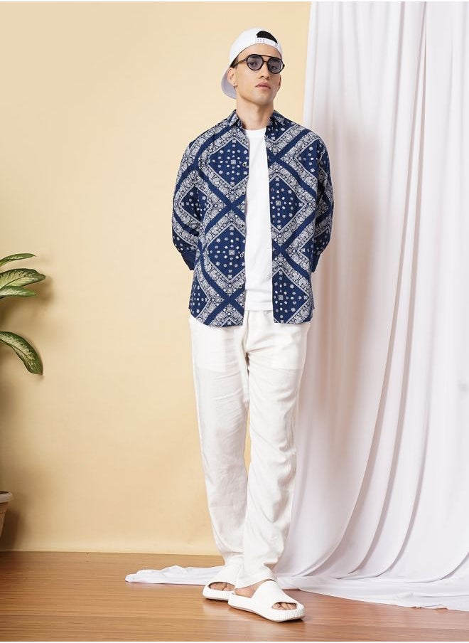 The Indian Garage Co - Men Regular Fit Paisley Printed Full Sleeves Cutaway Collar Casual Shirt - Image 1
