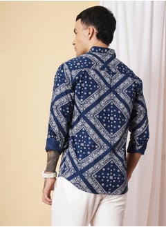 The Indian Garage Co Men Regular Fit Paisley Printed Full Sleeves Cutaway Collar Casual Shirt  - Image 2