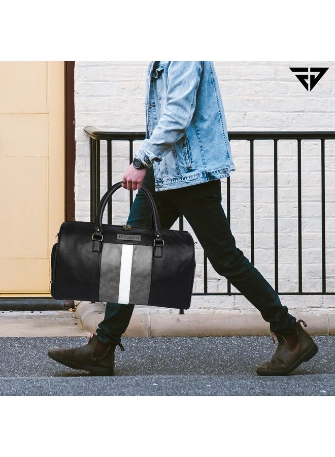 Fur Jaden Weekender Travel Duffle Bag with Separate Shoe/Laundry Compartment for Men & Women Made of Vegan Leather - Image 3