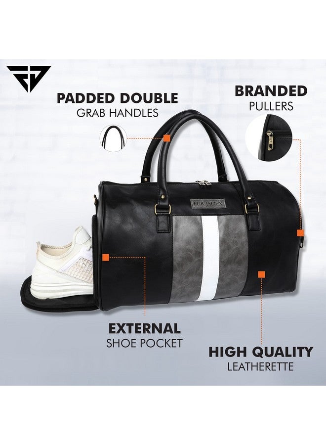 Fur Jaden Weekender Travel Duffle Bag with Separate Shoe/Laundry Compartment for Men & Women Made of Vegan Leather - Image 2