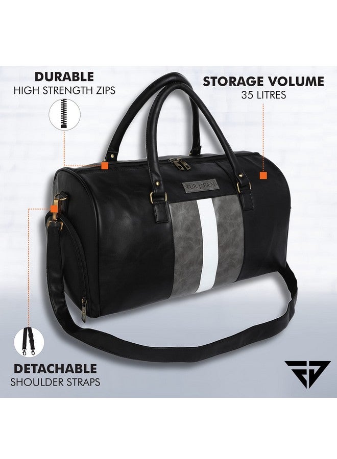 Fur Jaden Weekender Travel Duffle Bag with Separate Shoe/Laundry Compartment for Men & Women Made of Vegan Leather - Image 4