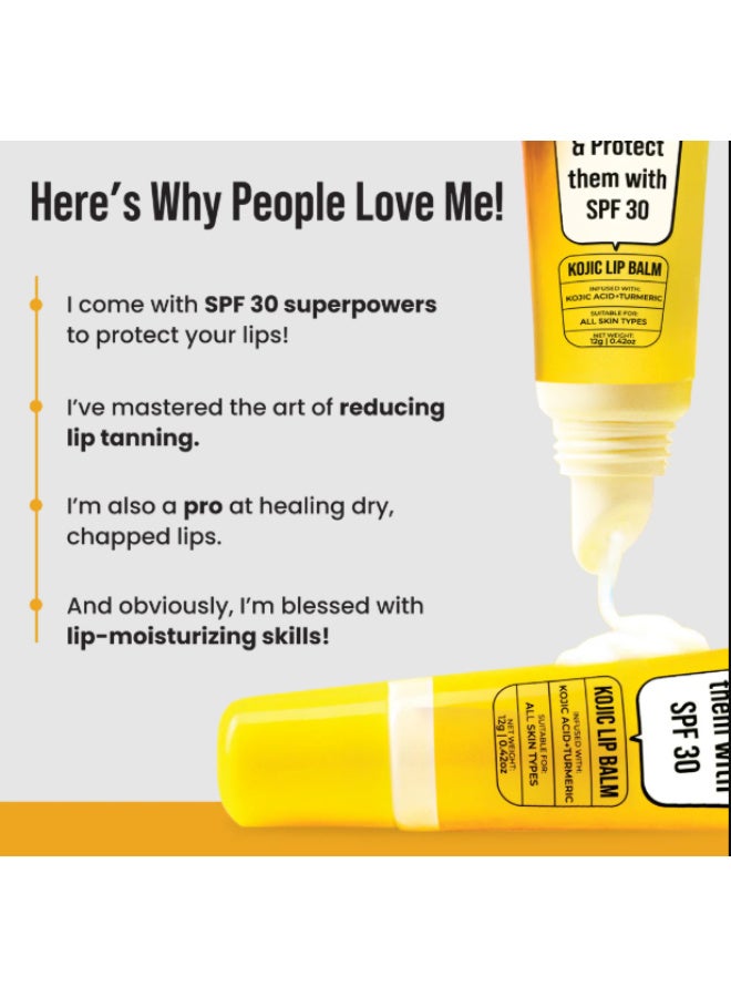 Ghar Soaps Kojic Lip Balm with SPF 30 PA++++,, 12g, for Dark Pigmented Lips with Shea Butter, Zinc Oxide & Olive Oil - Image 3