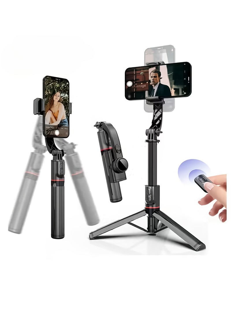 Generic - L19 Mobile Phone Gimbal Stabilizer, Three Axis Smart Phone Stabilizer, Anti Shake Durable Desktop Tripod, Lightweight Selfie Stick For Vlogging Video Recording, (1pc, Black, L19) - Image 1