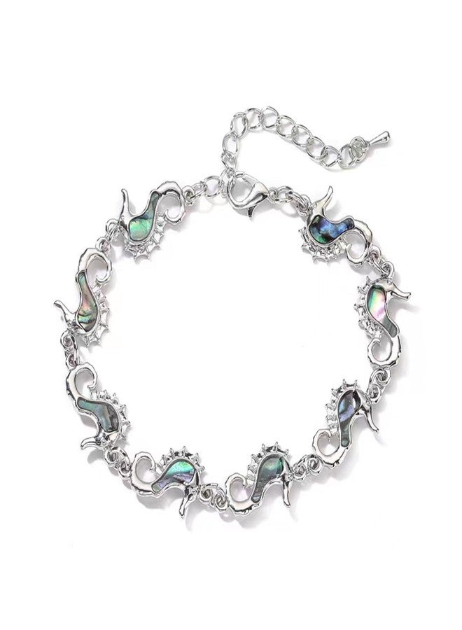 KunBead Seahorse Charm Shell Bracelet for Women Adjustable Bracelets - Image 1