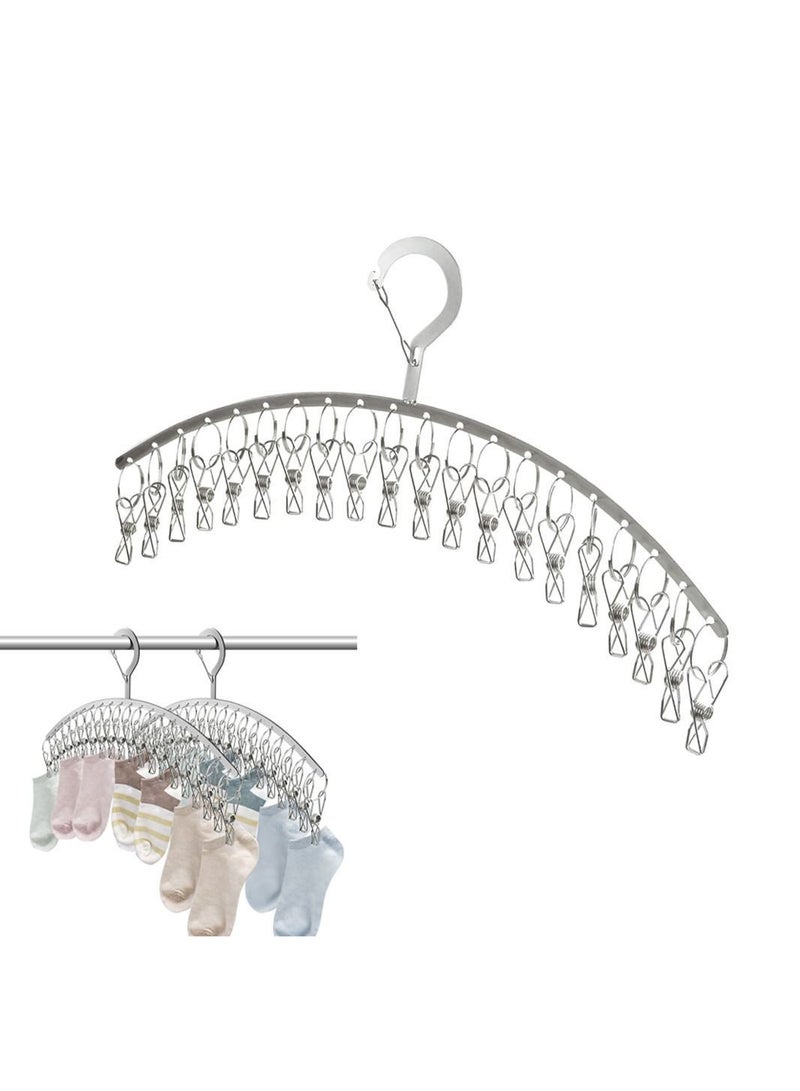 Y&D SYOSI Stainless Steel Laundry Drying Rack Windproof Clothes Hangers with 20 Clips - Image 1