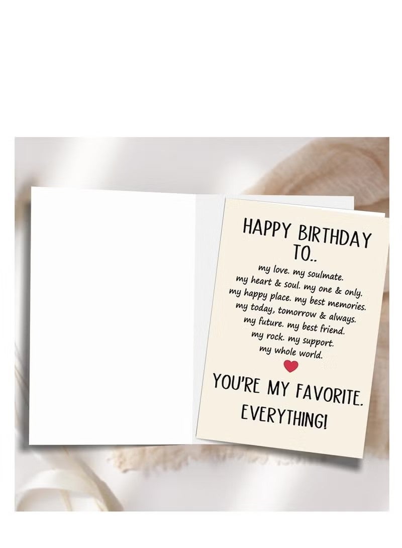 Funny & Romantic Birthday Card for Husband/Boyfriend - Sweetest Humorous Bday Greeting Card with Envelope, Pretty Gift for Men (Premium Matte, Blank Inside) - Image 3
