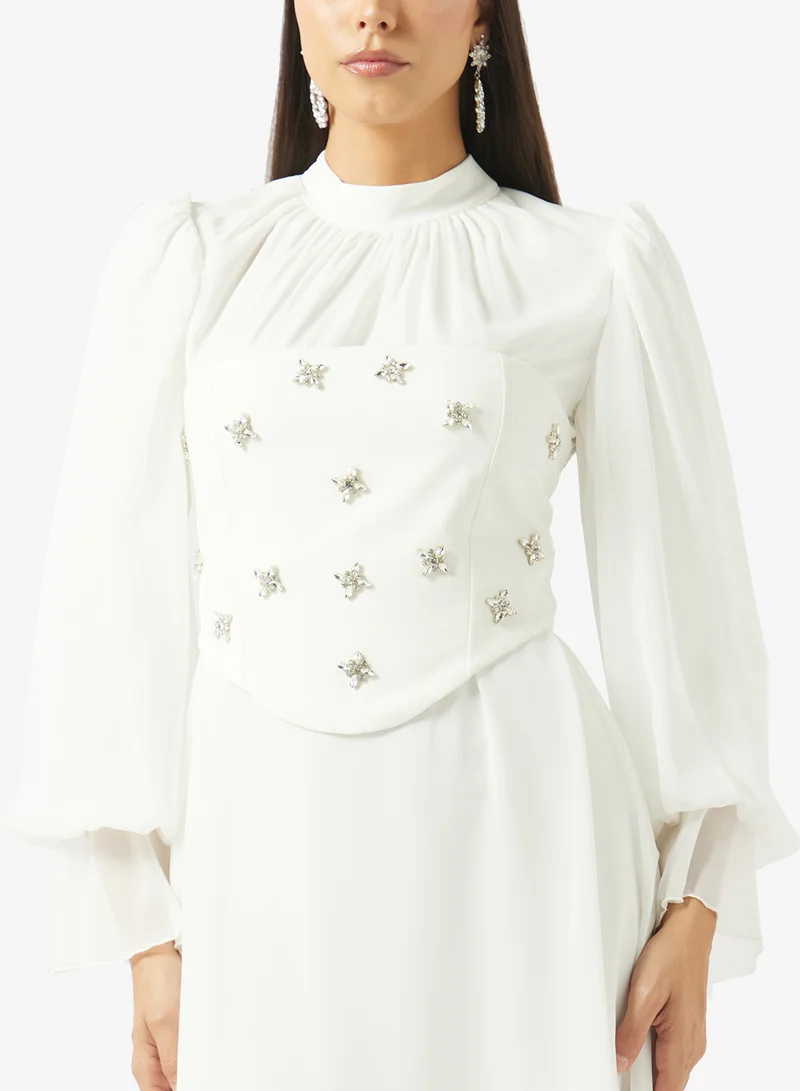 Khizana  Embellished Mock Peplum Dress for Women | Best Price UAE