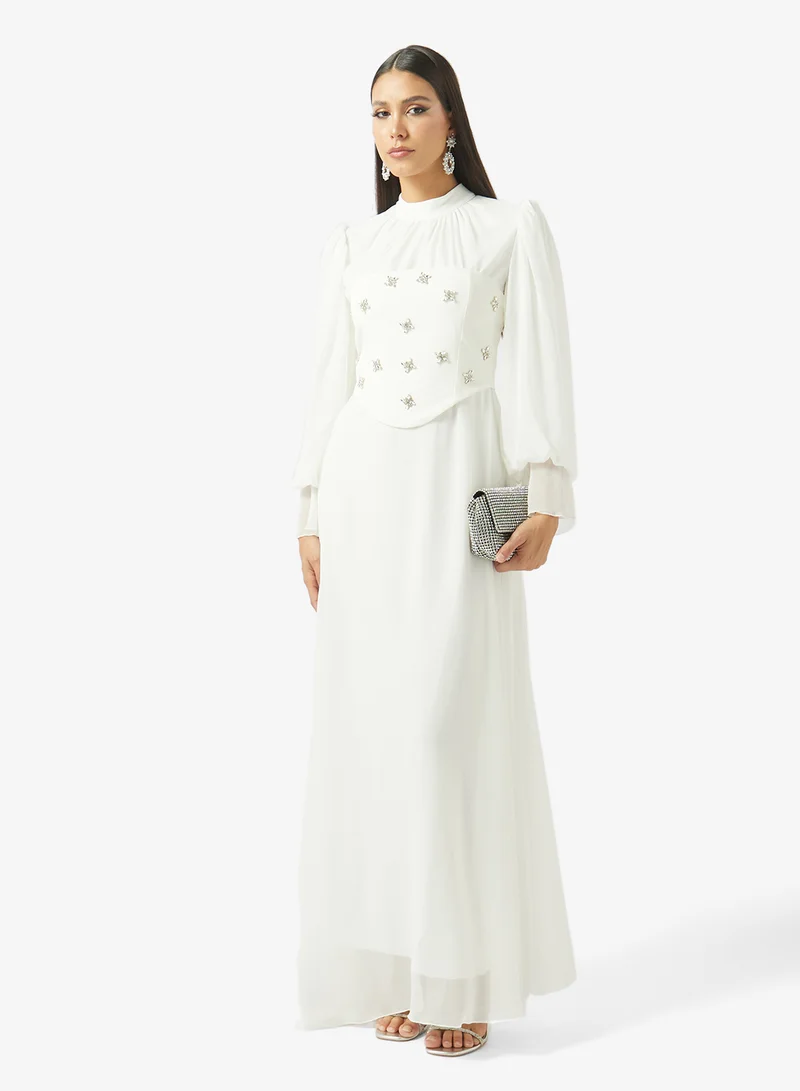 Khizana  Embellished Mock Peplum Dress for Women | Best Price UAE