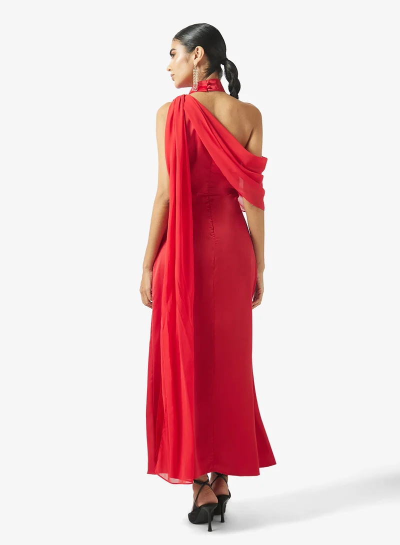 Ella  Off Shoulder Dress With Neck Drape for Women | Best Price UAE