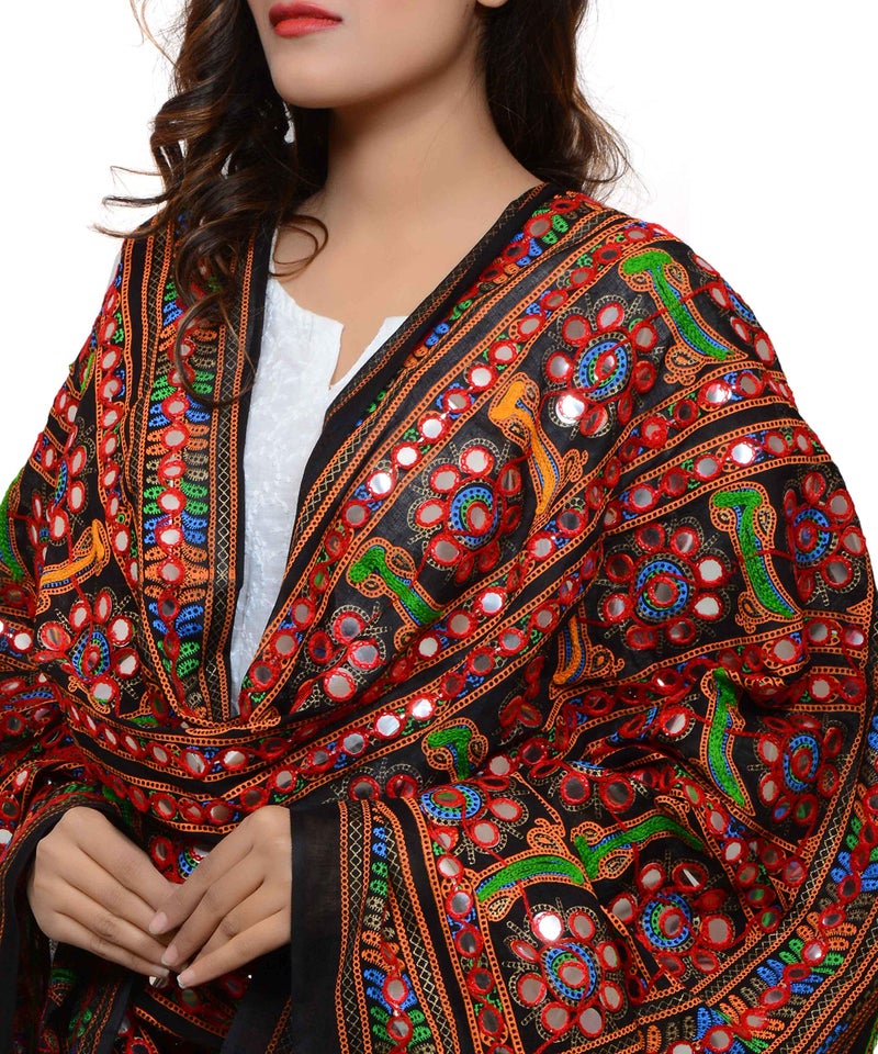 Banjara India Banjara Women's Cotton Dupatta Kutchi Bharchak (VIP01_Free Size) - Image 4