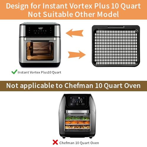 GXF Air Fryer Cooking Tray Replacement, 10 QT Mesh Cooking Rack Air Fryer Accessories for Instant Vortex Plus10 Quart Air Fryer Oven, Dishwasher Safe - Image 3