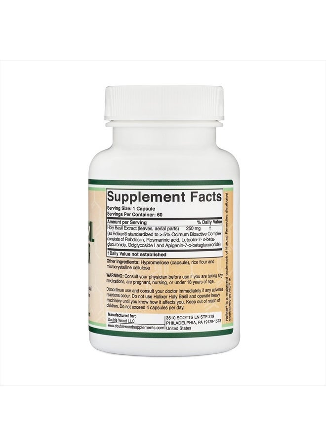Cortisol Supplement -Holixer Holy Basil is Clinically Studied to Reduce Cortisol Levels in Humans (Cortisol Reducer and Cortisol Manager) for Mood and Relaxation by Double Wood