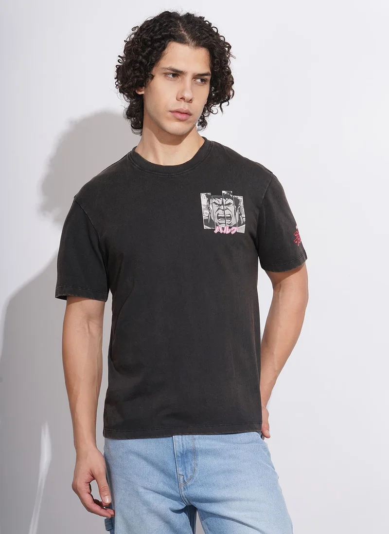 Being Human Graphic Printed Crew Neck Relaxed Fit Pure Cotton T-shirt