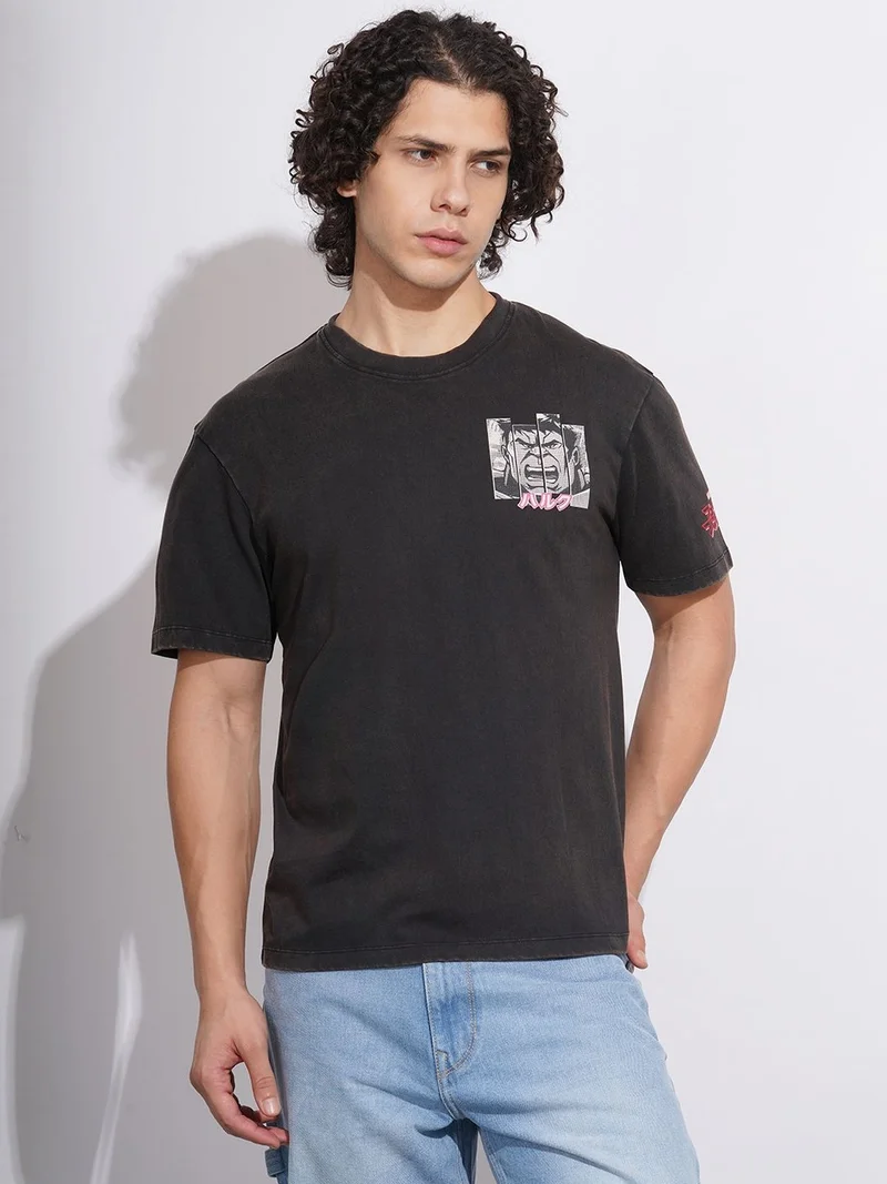 Being Human Graphic Printed Crew Neck Relaxed Fit Pure Cotton T-shirt