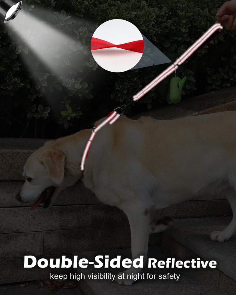 Joytale Strong Short Dog Leash 1FT, 1.2 Inch Wide, Heavy Duty, Padded Handle for Traffic Control, Reflective Leash for Medium and Large Dogs Walking Training, Red - Image 5