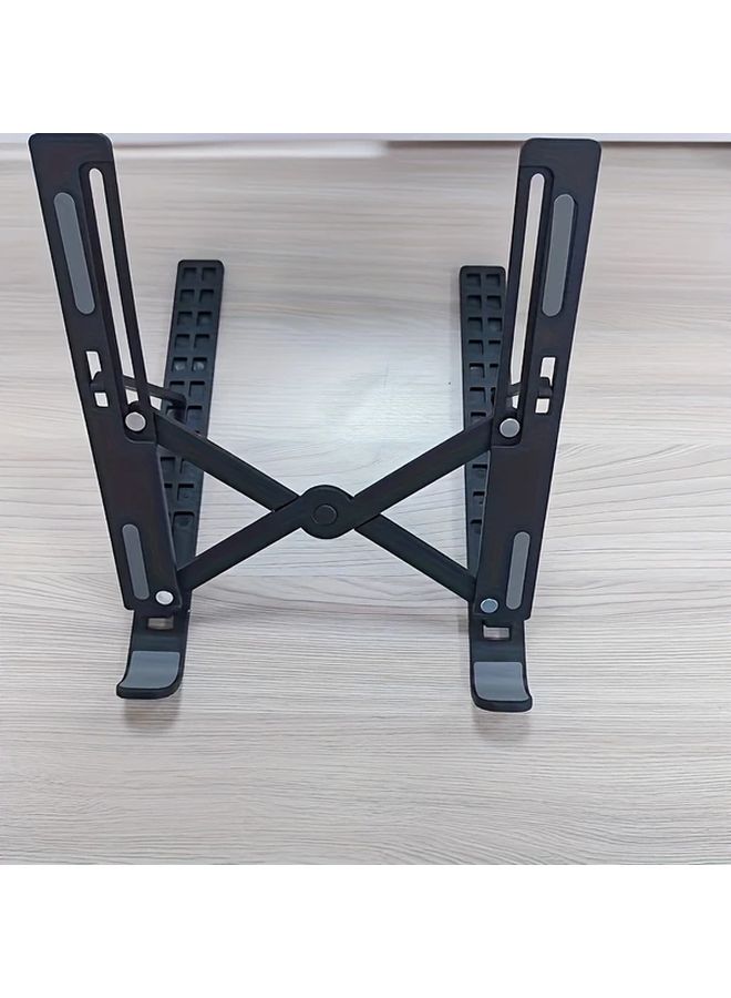 Black Adjustable Laptop Stand 10 Level Foldable Cooling Compatible All Notebooks Durable ABS - Image 3