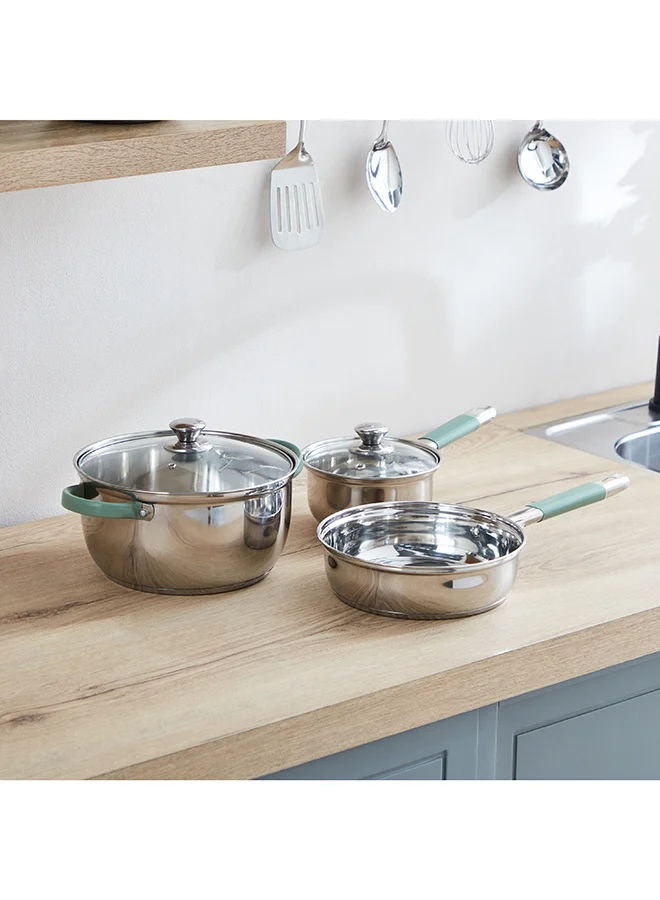 Home Box Pomega 28-Piece Steel Cookware and Serveware Set 21 x 21 cm