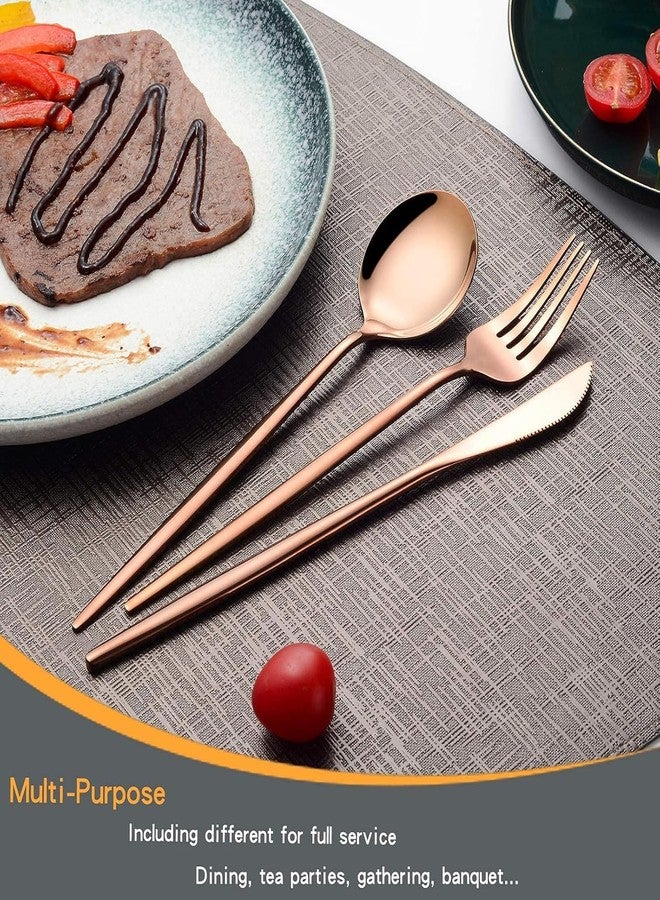 KitchEase 4-Piece French Style Dinner Spoons | Stainless Steel Flatware Spoon Set | Elegant Dishwasher-Safe Silverware Cutlery Set for Home, Restaurants & Gifting (Rosegold) - Image 4