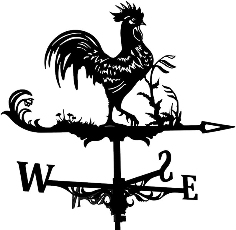 Alnicov Rooster Metal Weather Vane,Vintage Weather Vane Hollow Wind Direction Indicator for Outdoor Garden Roof Paddock Decoration Weather Vane - Image 1
