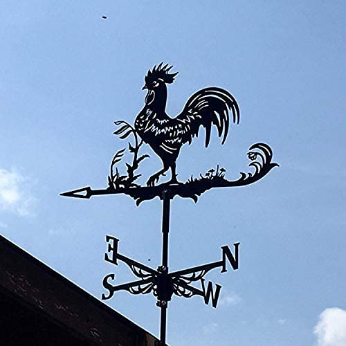 Alnicov Rooster Metal Weather Vane,Vintage Weather Vane Hollow Wind Direction Indicator for Outdoor Garden Roof Paddock Decoration Weather Vane - Image 4