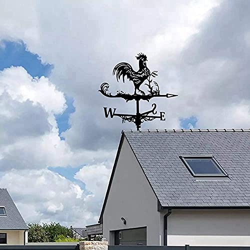 Alnicov Rooster Metal Weather Vane,Vintage Weather Vane Hollow Wind Direction Indicator for Outdoor Garden Roof Paddock Decoration Weather Vane - Image 5