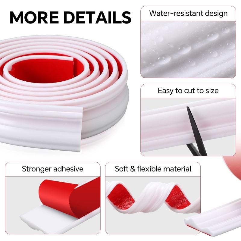 Innconee 118 Inch Peel and Stick Wall Molding Trim Chair Rail Panel Flexible Self Adhesive 3D Crown Moulding Trim for DIY Home Wall Decor Mirror Protection Door Cabinet Frame(Stylish,2.36 in,White) - Image 2