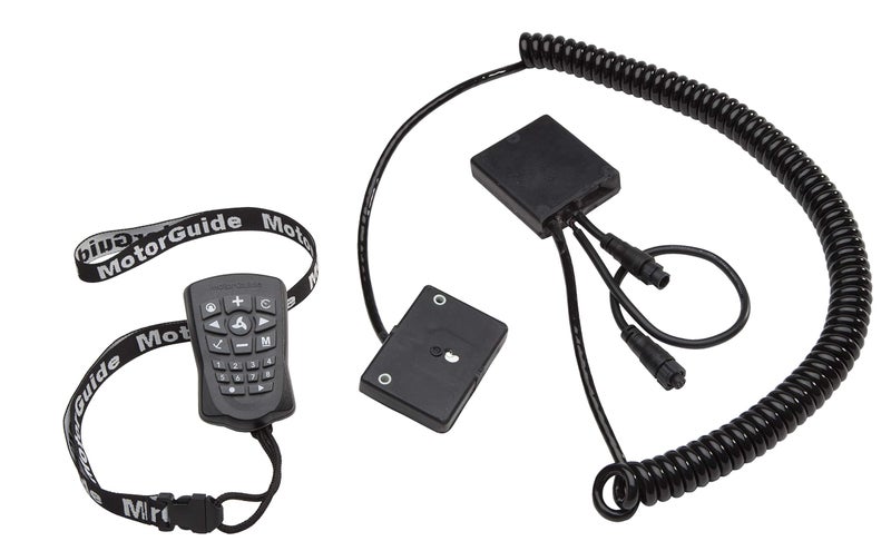 نظام الملاحة GPS Motorguide 8M0092070 من سلسلة Xi مع جهاز تحكم عن بُعد محمول باللون البيج والأسود