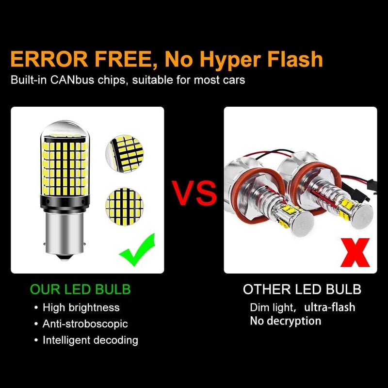 Yifengshun 1156 LED Bulbs White Backup Reverse Light - Super Bright 3000 Lumens, Error Free Canbus (2PCS) - Image 4
